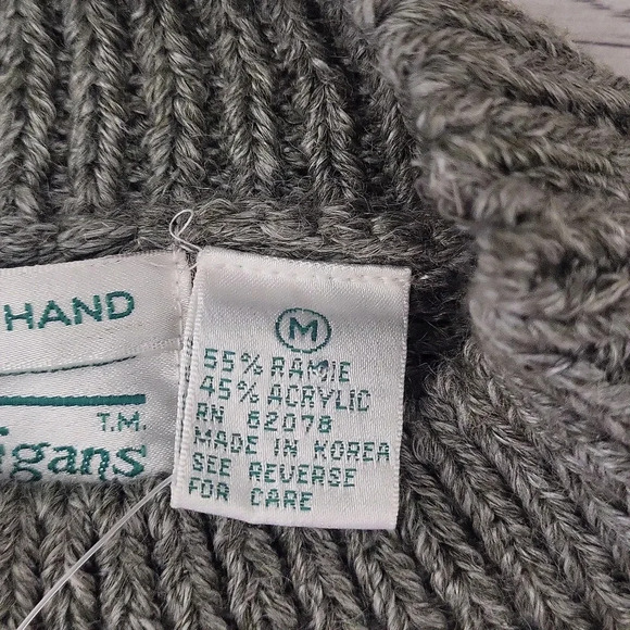 Shenanigans Womens‎ M Vintage Hand Knit Sweater Ramie Floral Nordic Cottage NEW - Picture 4 of 8